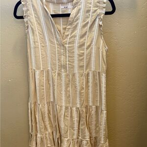 Mi Ami Beige Striped Dress